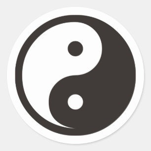 Pegatina Redonda Símbolo Yin Yang - diseño de tatuajes sólidos