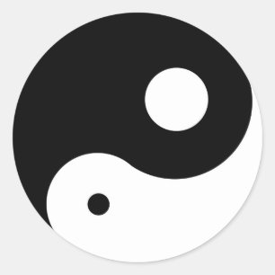 Pegatina Redonda símbolo yin yang no equilibrado