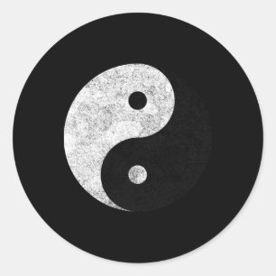 Pegatina Redonda Símbolo Yin Yang Tao Taijitu Yoga Paz Amor