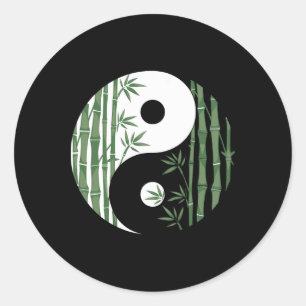 Pegatina Redonda Símbolo Zen de armonía Yin Yang Mboo Arte de yoga