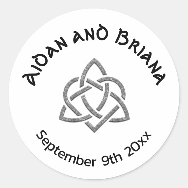 Pegatina Redonda Símbolos celtas y follaje (Anverso)