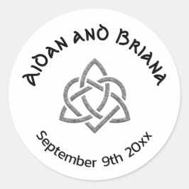 Pegatina Redonda Símbolos celtas y follaje