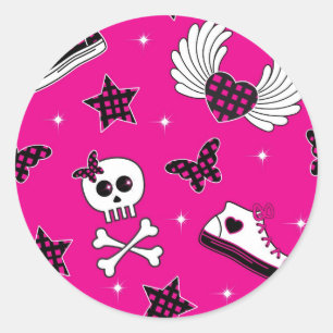 Pegatina Redonda Símbolos de Emo