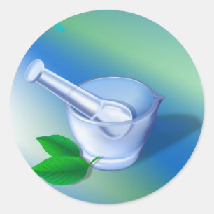 Pegatina Redonda Símbolos de la farmacia