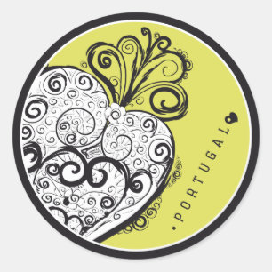 Pegatina Redonda Símbolos de Portugal - Filigrana afiligranado