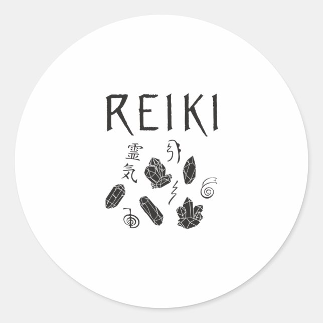 Pegatina Redonda Símbolos de Reiki | Ideas de regalo para la sensib (Anverso)