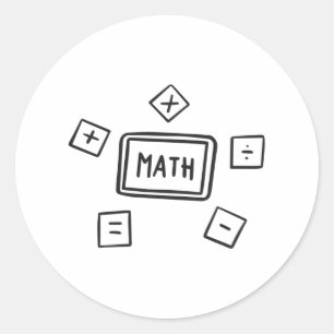 Pegatina Redonda Símbolos matemáticos para niños