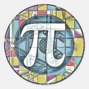 Pegatina Redonda Símbolos Pi Day Pi