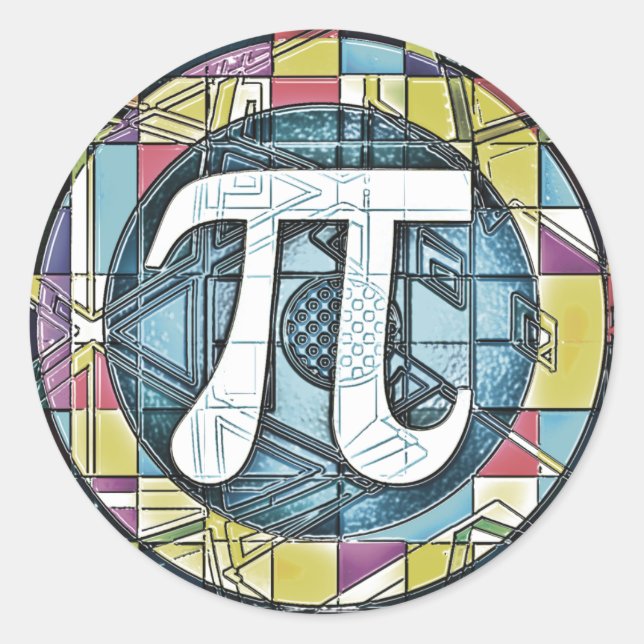 Pegatina Redonda Símbolos Pi Day Pi (Anverso)