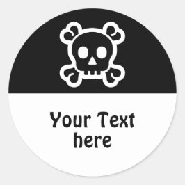 Pegatina Redonda Símbolos sencillos - SKULL & BONES + sus ideas