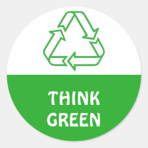 Pegatina Redonda Símbolos sencillos - TRIÁNGULO RECICLADOR + sus 