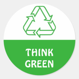 Pegatina Redonda Símbolos simples - TRIÁNGULO RECICLADOR + tus idea