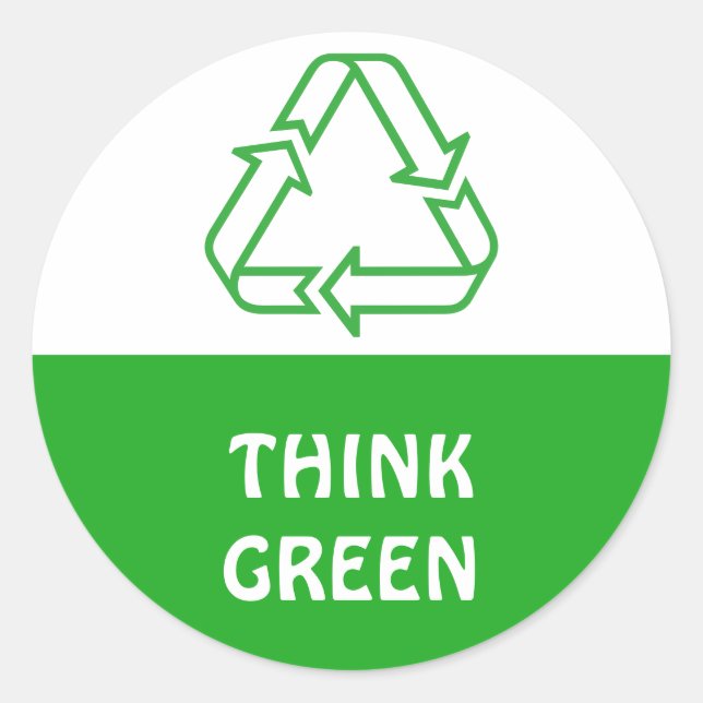 Pegatina Redonda Símbolos simples - TRIÁNGULO RECICLADOR + tus idea (Anverso)