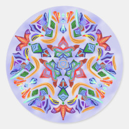 Pegatina Redonda Simetría de cristal (Pegatina)