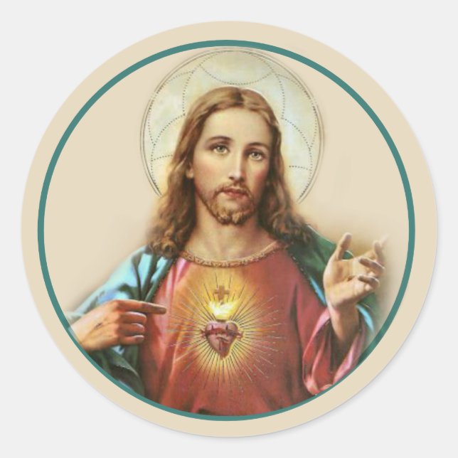 Pegatina Redonda Simpatizantes Católicos Funeral de Jesús Memorial (Anverso)