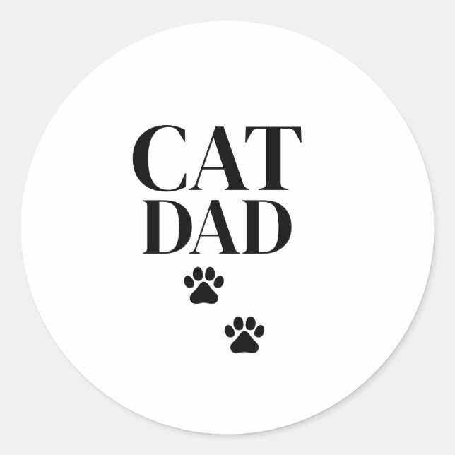 Pegatina Redonda Simple and Cute Cat Dad (Anverso)