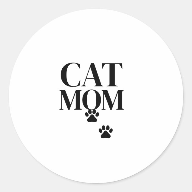 Pegatina Redonda Simple and Cute Cat mom  (Anverso)