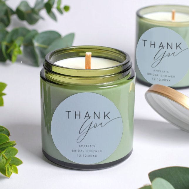 Pegatina Redonda Simple Azul Polvoriento Agradecimiento Despedida d (Subido por el creador)