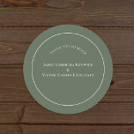 Pegatina Redonda Simple Boho Arch Sage Green Boda Gracias<br><div class="desc">Este sencillo Boda Boho Arch Sage Green ofrece un diseño clásico de Pegatinas redondos con una sofisticada paleta muda de marfil neutro, acompañada de una mezcla magnífica y opciones de juego de terracota de óxido, verde salvia y ciruela. La elegancia sobria de la tipografía simple y los arcos suaves crea...</div>