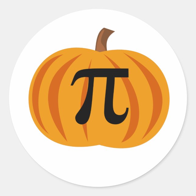 Pegatina Redonda Simple Calabaza (Anverso)