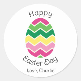 Pegatina Redonda simple caligrafía moderna Feliz Pascua a amigos