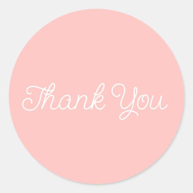 Pegatina Redonda Simple caligrafía Tarjeta de agradecimiento plana  (Anverso)