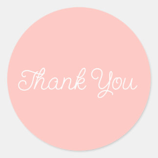 Pegatina Redonda Simple caligrafía Tarjeta de agradecimiento plana