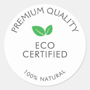 Pegatina Redonda Simple certificado Eco