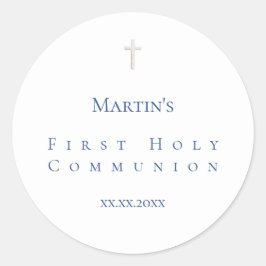 Pegatina Redonda simple clásico Primera comunión sagrada