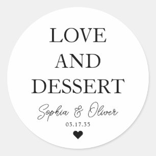 Pegatina Redonda Simple Classic LOVE POSSERT Heart Wedding Favor