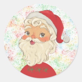 Pegatina Redonda Simple Cute Vintage Santa