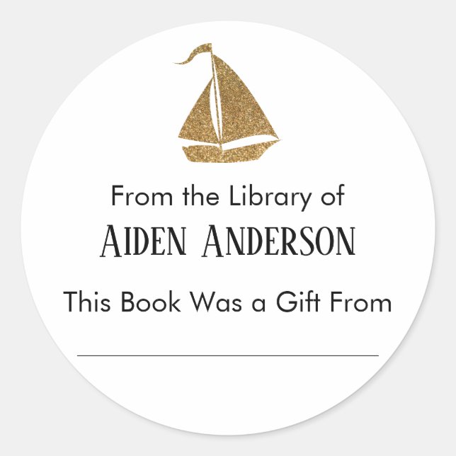 Pegatina Redonda Simple desde la biblioteca de la placa de la libre (Anverso)