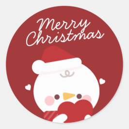 Pegatina Redonda Simple Diversión pura Feliz Navidad