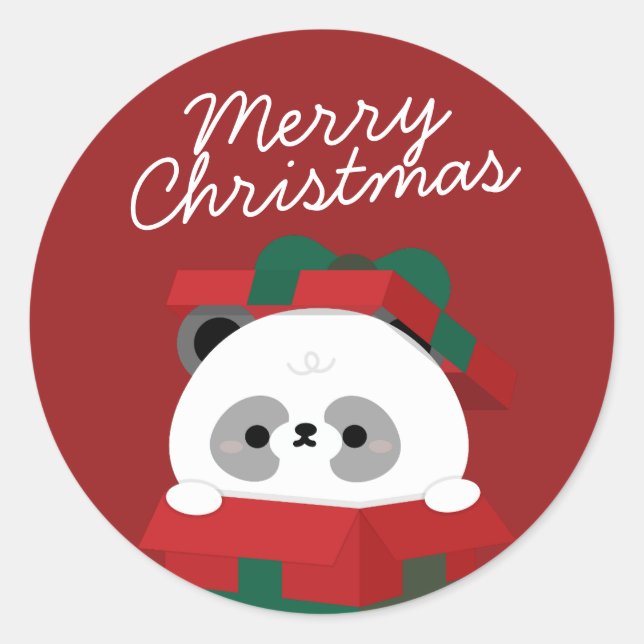 Pegatina Redonda Simple Diversión pura Feliz Navidad (Anverso)