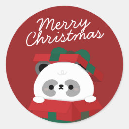 Pegatina Redonda Simple Diversión pura Feliz Navidad