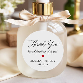 Pegatina Redonda Simple Elegante Gracias Script Favor De Regalo