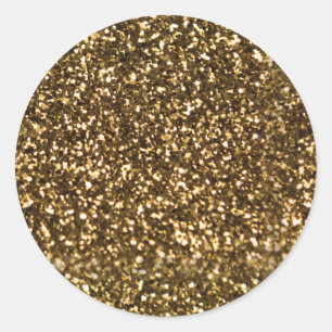 Pegatina Redonda Simple Faux Gold.