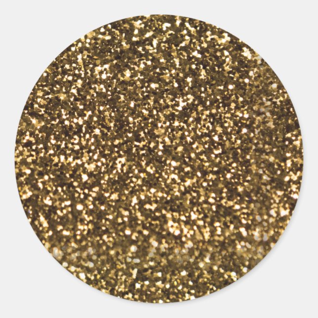 Pegatina Redonda Simple Faux Gold. (Anverso)