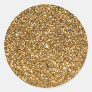 Pegatina Redonda Simple Faux Gold.