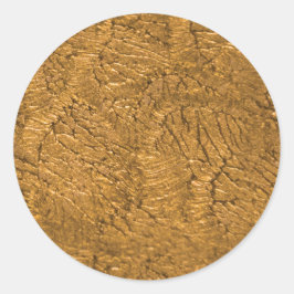 Pegatina Redonda Simple Faux Gold.