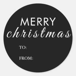 Pegatina Redonda Simple Feliz Navidad a nombre