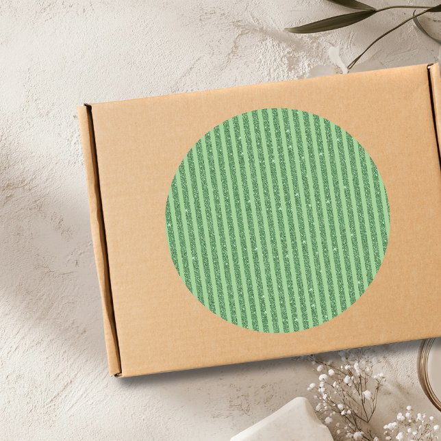 Pegatina Redonda Simple Forest Green Glitter Style Vertical Stripes (Subido por el creador)