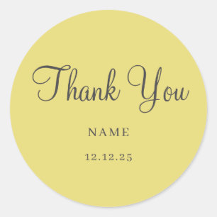 Pegatina Redonda Simple Gold Moderno Boda Minimalista Clásico