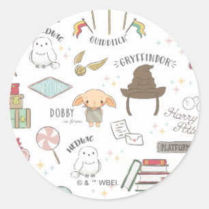 Pegatina Redonda Simple Harry Potter - Dobby Baby Shower