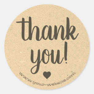 Pegatina Redonda Simple Kraft Paper Brown Beige Gracias A Los Negoc