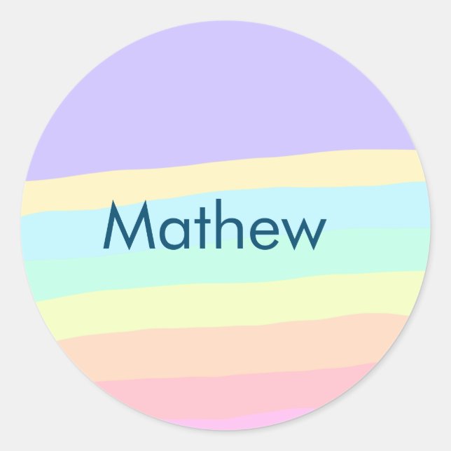 Pegatina Redonda simple letra inicial monograma añada su nombre (Anverso)