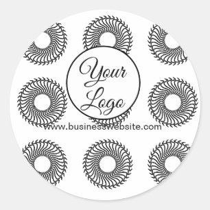 Pegatina Redonda simple minimal añade tu logotipo/diseño mandala si