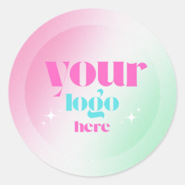 Pegatina Redonda Simple Minimal Custom Business Company Logo