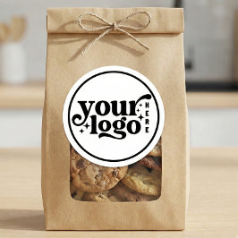 Pegatina Redonda Simple Minimal Elegant Custom Logo Company Modern