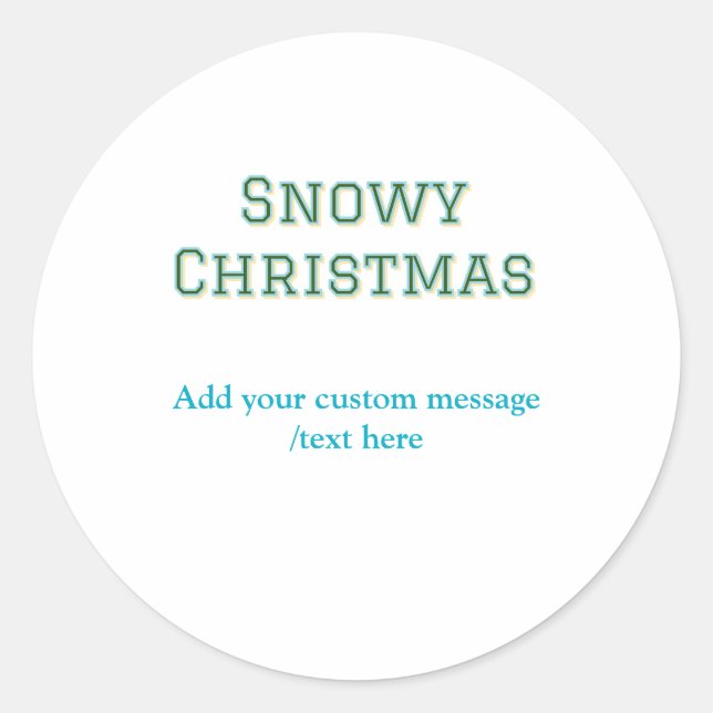 Pegatina Redonda Simple minimal green happy holidays Christmas  (Anverso)